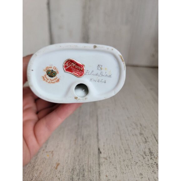 Lefton China bluebird KW464 Vintage bird flower statue figure - Picture 9 of 9